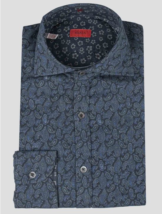 Isaia Isaia Blue Cotton Shirt Blue 000