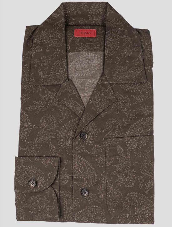 Isaia Isaia Brown Cotton Shirt Brown 000