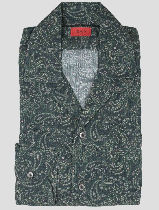 Isaia Isaia Green Cotton Shirt Green 000