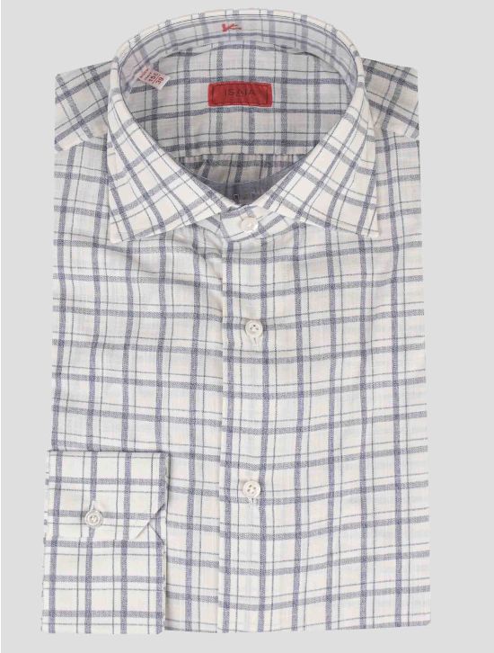 Isaia Isaia Blue White Cotton Shirt Blue / White 000