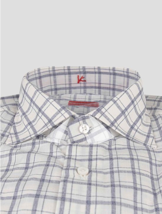 Isaia Isaia Blue White Cotton Shirt Blue / White 001