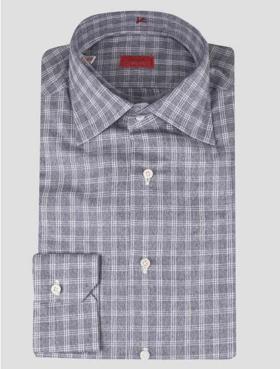 Isaia Isaia Blue White Cotton Shirt Blue / White 000