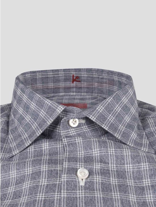 Isaia Isaia Blue White Cotton Shirt Blue / White 001