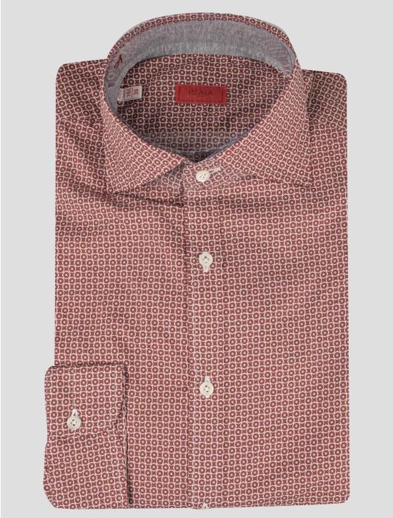 Isaia Isaia Red White Cotton Shirt Red / White 000