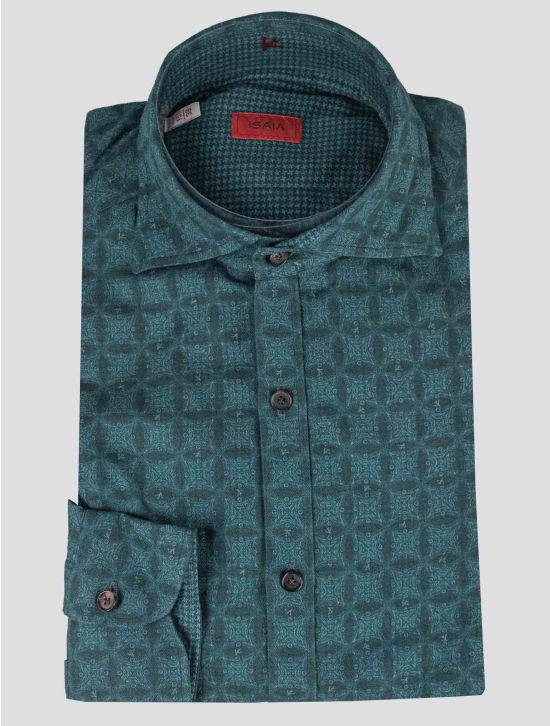 Isaia Isaia Green Cotton Shirt Green 000