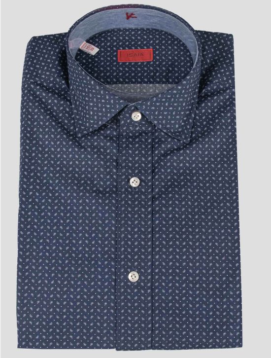 Isaia Isaia Blue Cotton Shirt Blue 000