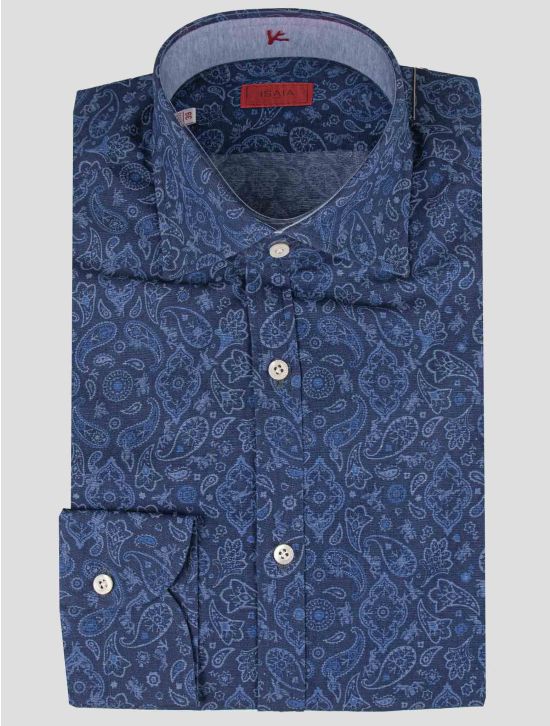 Isaia Isaia Blue Cotton Shirt Blue 000