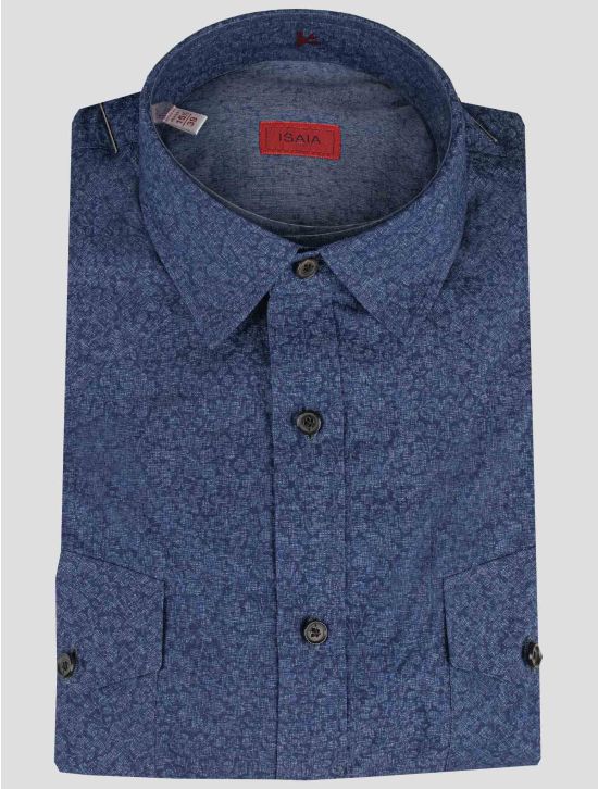 Isaia Isaia Blue Cotton Shirt Blue 000