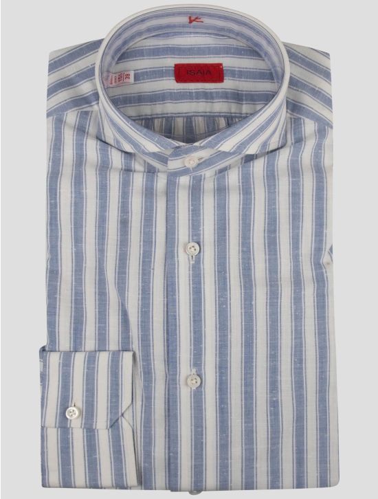 Isaia Isaia Blue White Cotton Shirt Blue / White 000