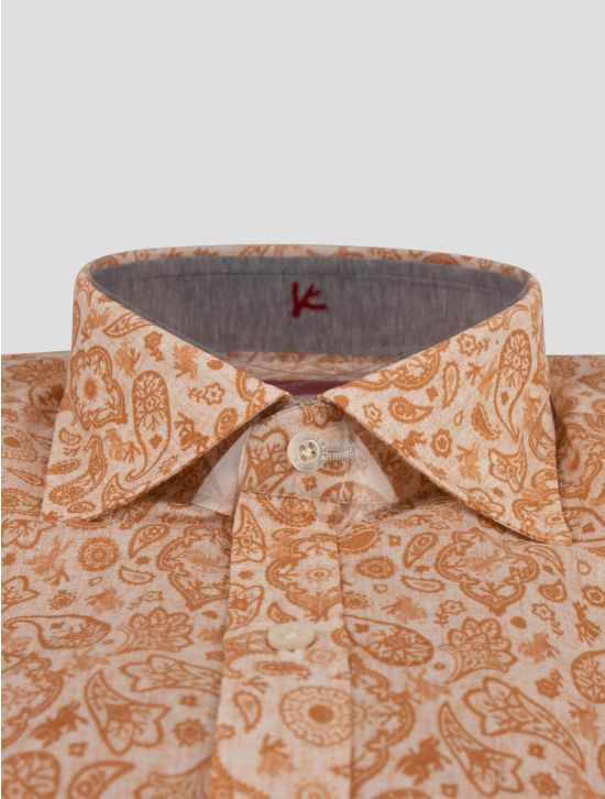 Isaia Isaia Orange Cotton Shirt Orange 001