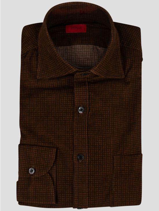 Isaia Isaia Brown Cotton Shirt Brown 000