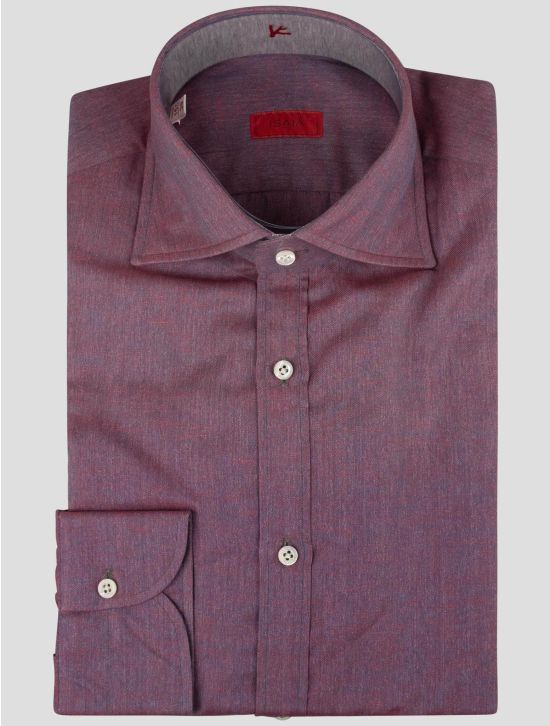 Isaia Isaia Multicolor Cotton Linen Shirt Burgundy 000