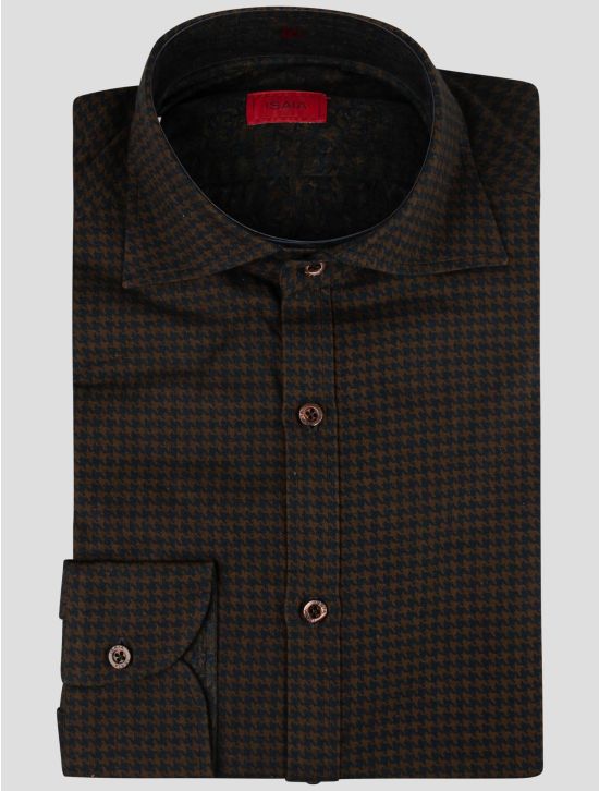 Isaia Isaia Brown Cotton Shirt Brown 000