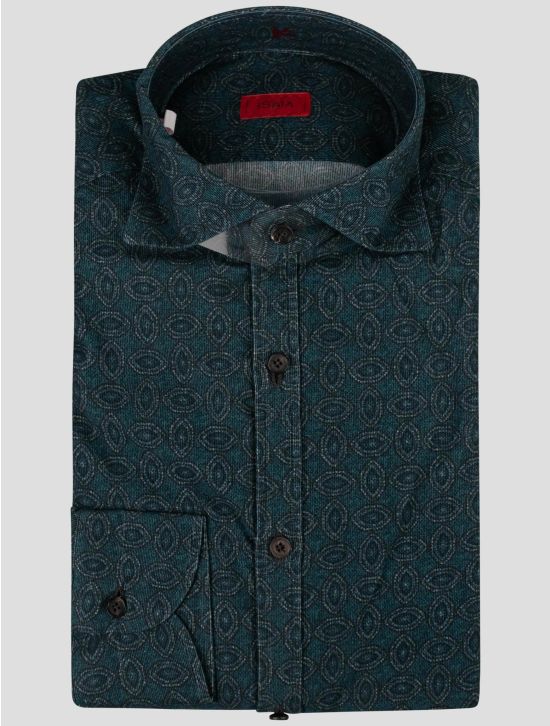 Isaia Isaia Green Cotton Shirt Green 000