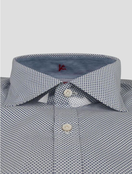 Isaia Isaia Blue White Cotton Shirt Blue / White 001