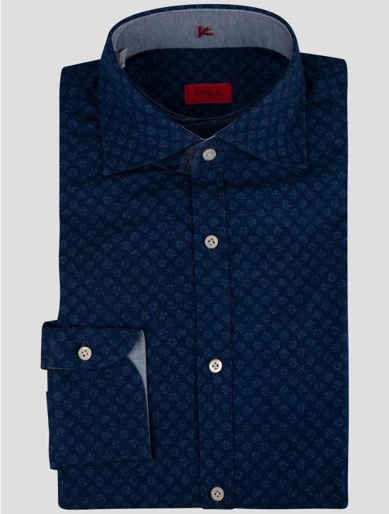 Isaia Isaia Blue Cotton Shirt Blue 000