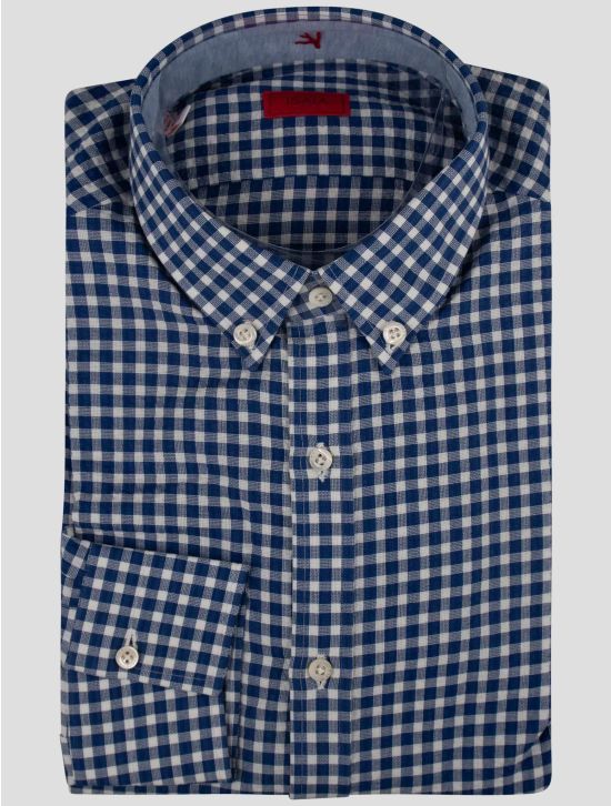 Isaia Isaia Blue White Cotton Shirt Blue / White 000