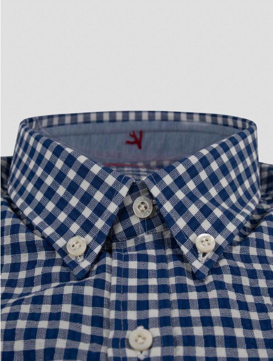 Isaia Isaia Blue White Cotton Shirt Blue / White 001