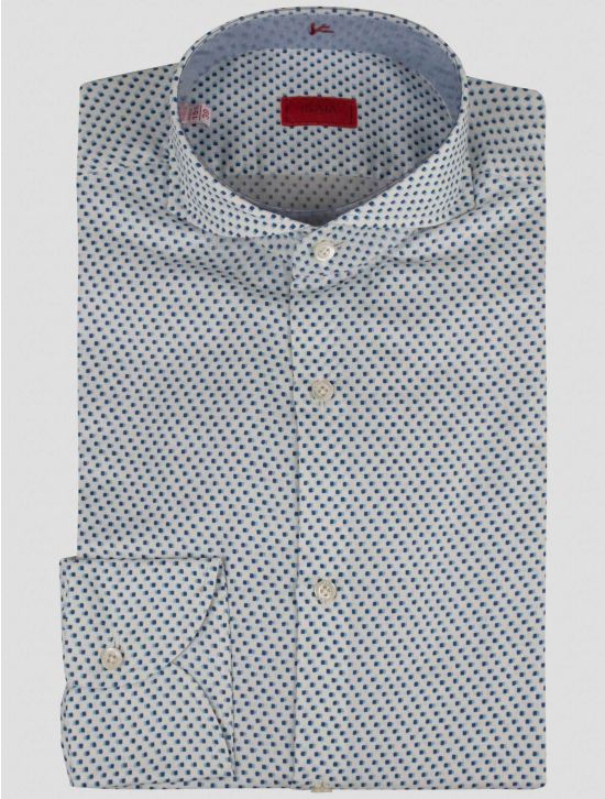 Isaia Isaia Blue White Cotton Shirt Blue / White 000