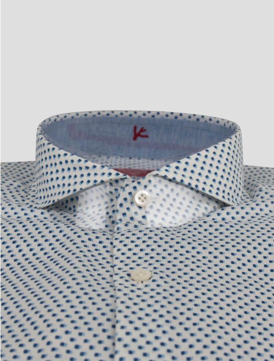 Isaia Isaia Blue White Cotton Shirt Blue / White 001