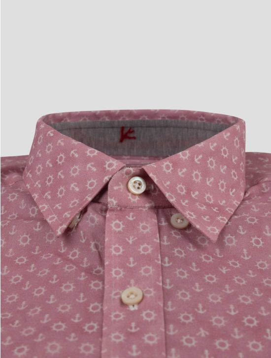 Isaia Isaia Pink White Cotton Shirt Pink / White 001