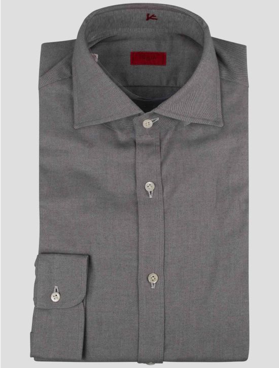 Isaia Isaia Gray Cotton Shirt Gray 000