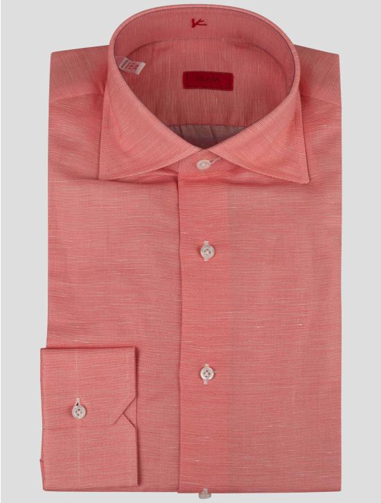 Isaia Isaia Orange Cotton Linen Shirt Orange 000