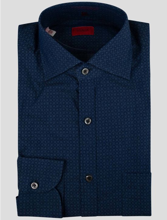 Isaia Isaia Blue Cotton Shirt Blue 000