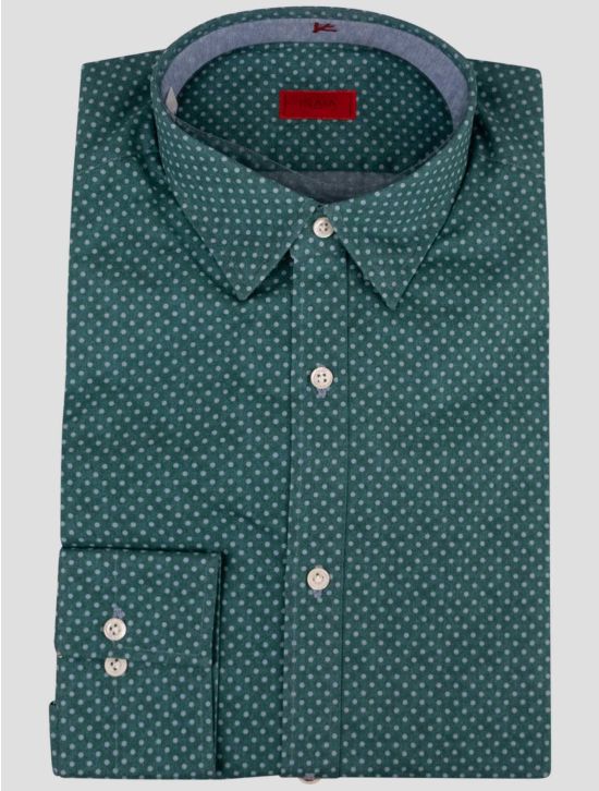 Isaia Green Cotton Shirt