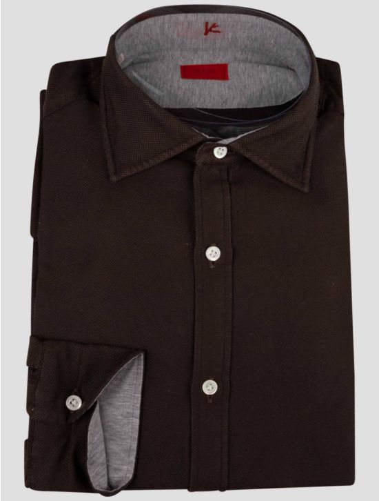 Isaia Isaia Brown Cotton Shirt Brown 000