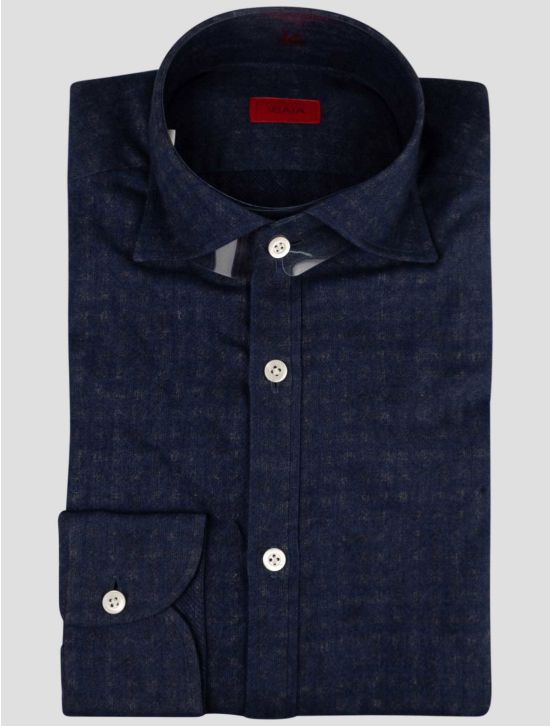 Isaia Isaia Blue Cotton Shirt Blue 000