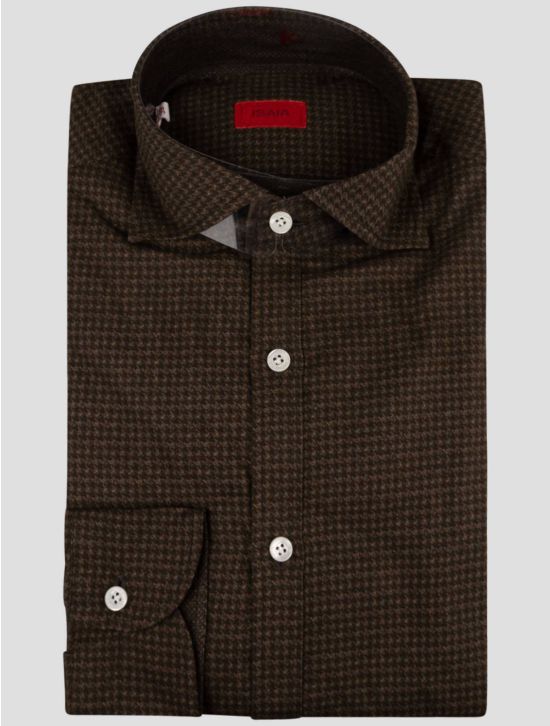 Isaia Isaia Brown Cotton Shirt Brown 000