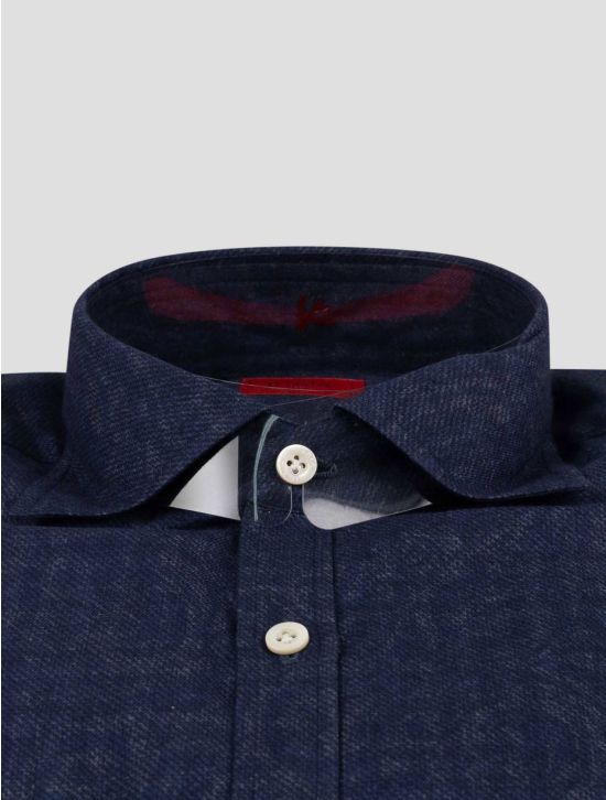 Isaia Isaia Blue Cotton Short Sleeve Shirt Blue 001