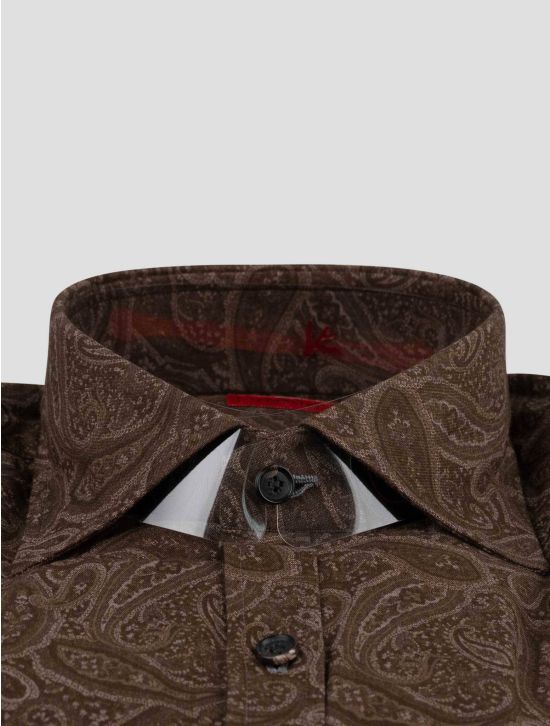 Isaia Isaia Brown Cotton Shirt Brown 001