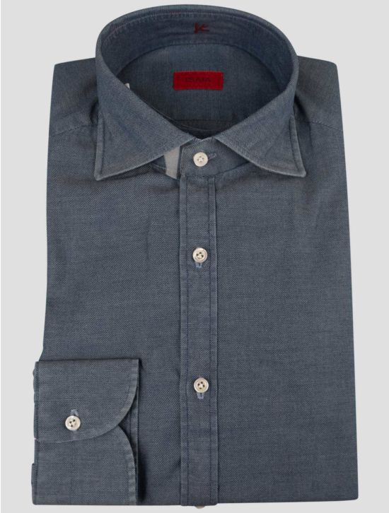 Isaia Isaia Blue Cotton Shirt Blue 000