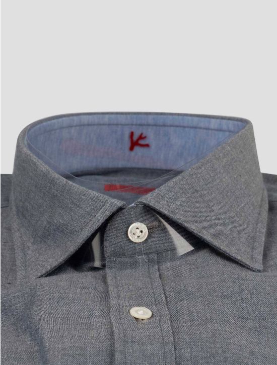 Isaia Isaia Gray Cotton Cashmere Shirt Gray 001