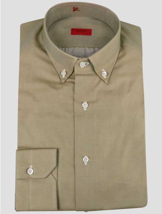 Isaia Isaia Green Cotton Shirt Green 000