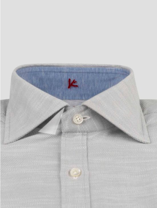 Isaia Isaia Gray Cotton Shirt Light Blue 001