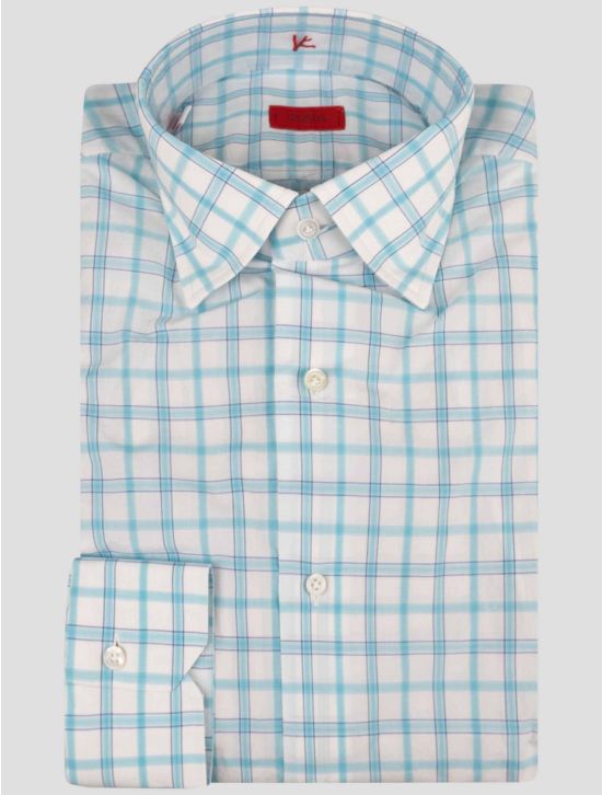 Isaia Isaia Light Blue White Cotton Shirt Light Blue / White 000