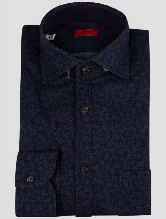 Isaia Isaia Blue Cotton Shirt Blue 000