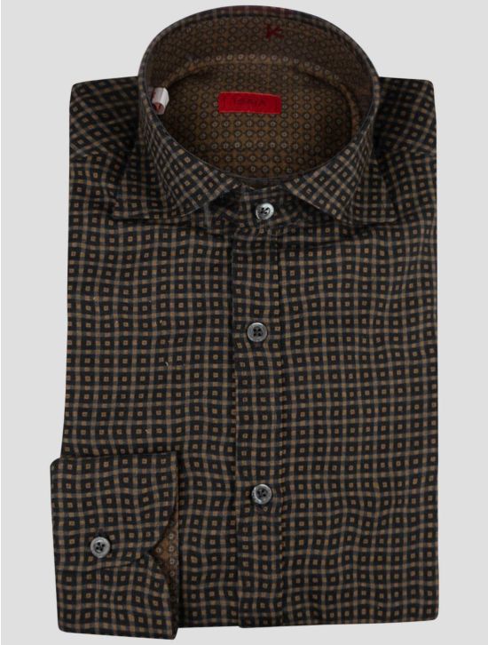 Isaia Isaia Brown Cotton Shirt Brown 000