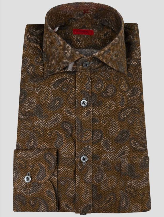 Isaia Isaia Brown Cotton Shirt Brown 000