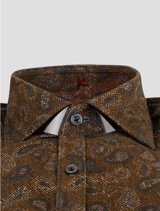 Isaia Isaia Brown Cotton Shirt Brown 001