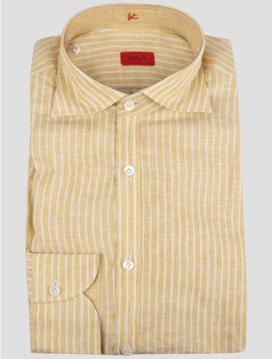 Isaia Isaia Multicolor Linen Shirt Yellow / White 000