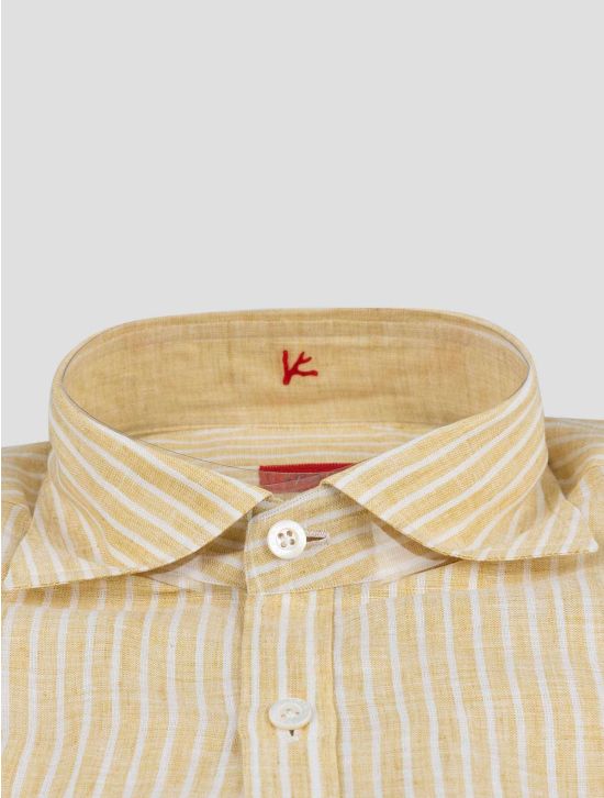 Isaia Isaia Multicolor Linen Shirt Yellow / White 001