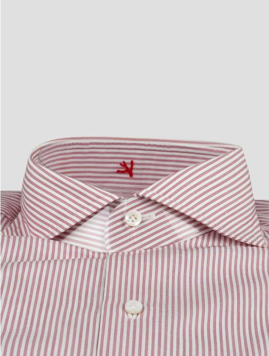 Isaia Isaia Red White Cotton Shirt Red / White 001