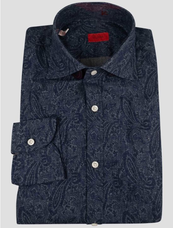 Isaia Isaia Blue Cotton Shirt Blue 000