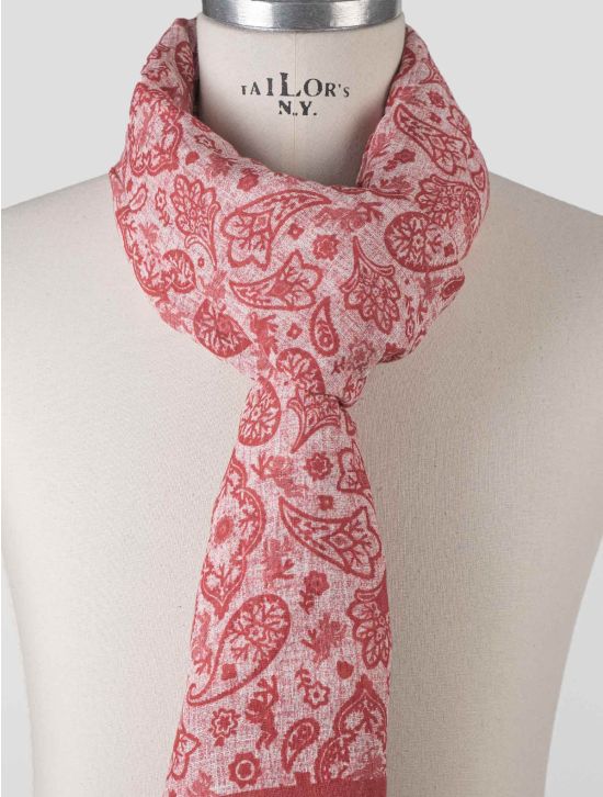 Isaia Isaia Burgundy Cotton Linen Scarf Burgundy 001