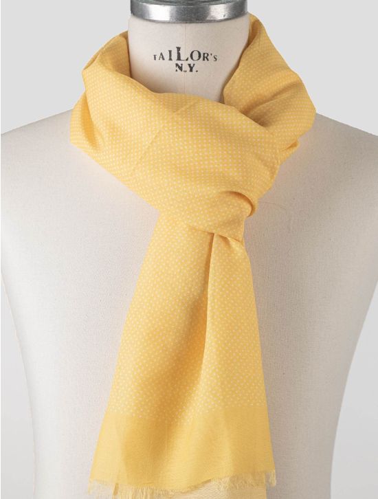 Isaia Isaia Yellow Cotton Silk Scarf Yellow 001