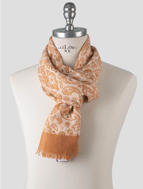 Isaia Isaia Orange Cotton Linen Scarf Orange 000